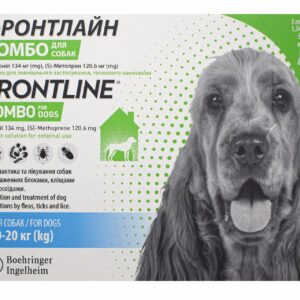 Фронтлайн Комбо (Frontline Combo) краплі на холку для собак 10-20 кг М купить Івано-Франківськ 3 піпетки