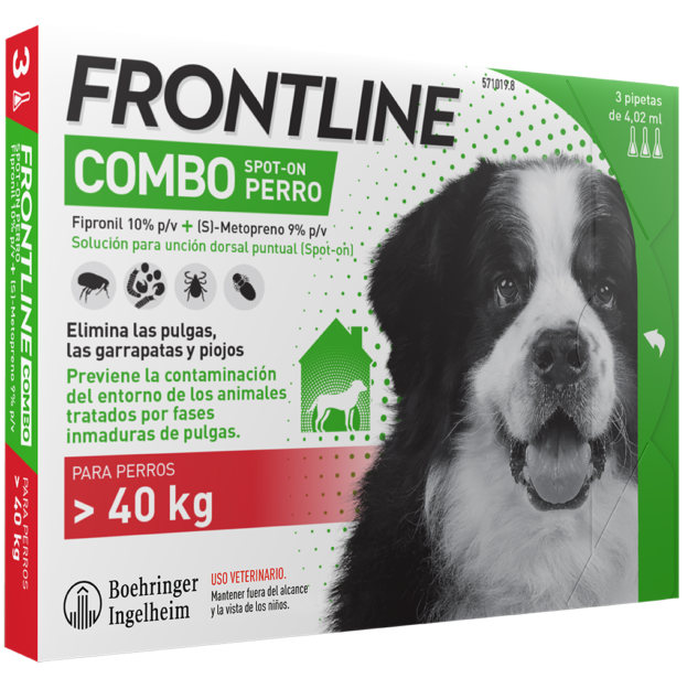 Фронтлайн Комбо (Frontline Combo) краплі на холку для собак 40-60 кг XL купить Івано-Франківськ 3 піпетки