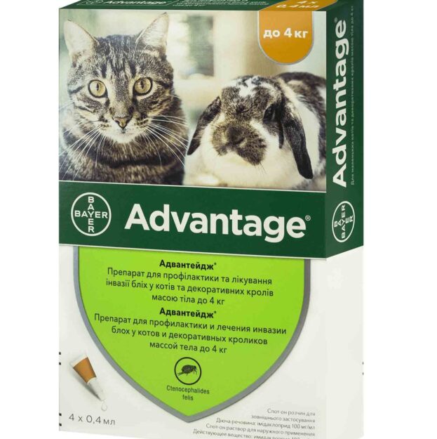 Адвантейдж краплі від бліх для котів до 4 кг купить Івано-Франківськ 0