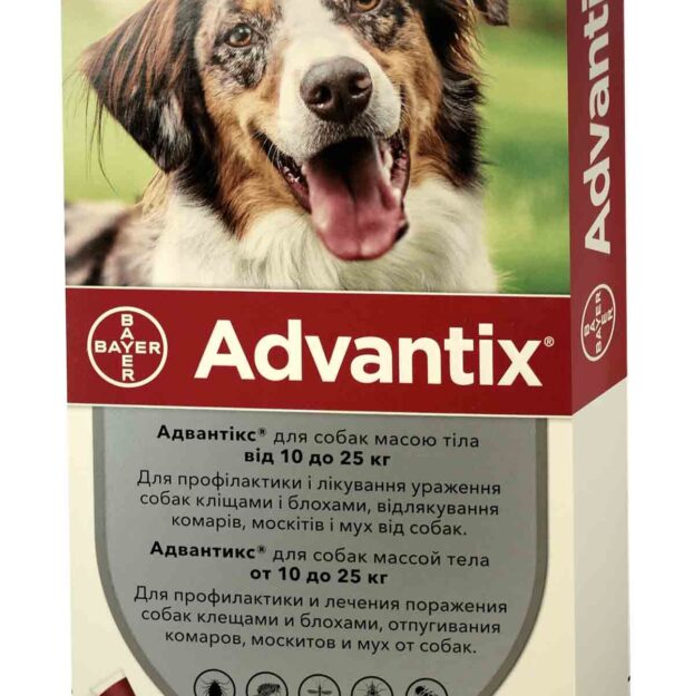 Адвантікс (Advantix) краплі від бліх та кліщів для собак вагою 10-25 кг купить Івано-Франківськ 2