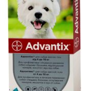Адвантікс (Advantix) краплі від бліх та кліщів для собак вагою 4-10 кг купить Івано-Франківськ 1 мл купить Івано-Франківськ 4 піпетки