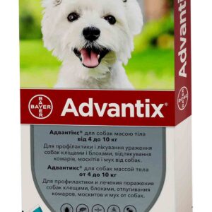 Адвантікс (Advantix) краплі від бліх та кліщів для собак вагою 4-10 кг купить Івано-Франківськ 1 мл купить Івано-Франківськ 4 піпетки