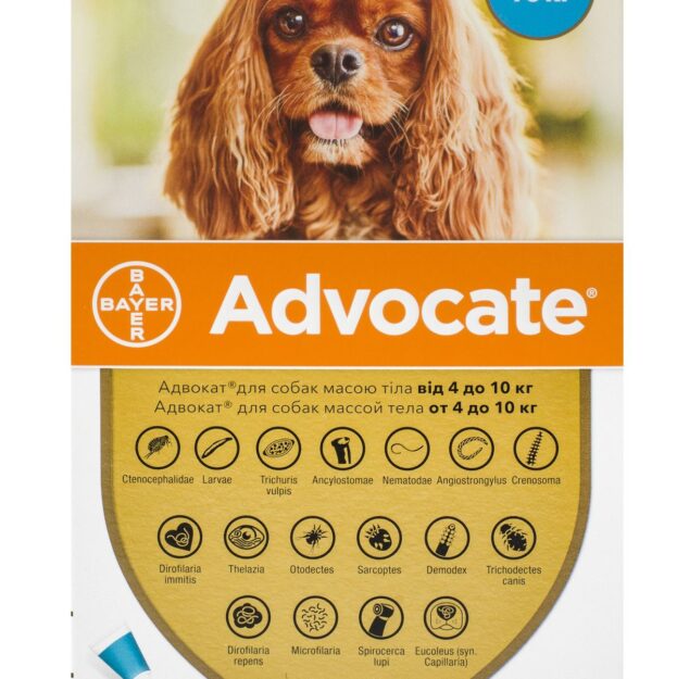 Адвокат (Advocate Bayer)  купить Івано-Франківськ від бліх і кліщів купить Івано-Франківськ  для собак вагою 4-10 кг купить Івано-Франківськ 3 піпетки