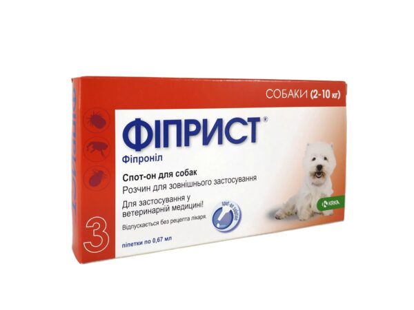 Краплі Фіприст (Fiprist) спот-он 10% для собак 2-10 кг Краплі Фіприст (Fiprist) спот-он 10% для собак 2-10 кг