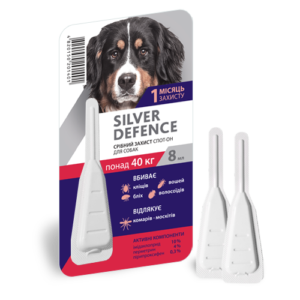 Краплі на холку Silver Defence від бліх купить Івано-Франківськ кліщів купить Івано-Франківськ комарів для собак більше 40 кг купить Івано-Франківськ 8 мл