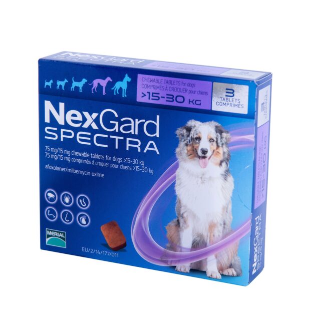 NexGard Spectra (НексГард Спектра) таблетки від бліх купить Івано-Франківськ кліщів і гельмінтів для собак 15-30 кг купить Івано-Франківськ 3 таб