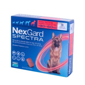 NexGard Spectra (НексГард Спектра) таблетки від бліх купить Івано-Франківськ кліщів і гельмінтів для собак 30-60 кг купить Івано-Франківськ 3 таб