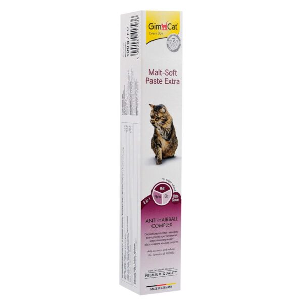 Паста GimCat для кішок, Malt-soft Paste Extra для виведення шерсті, 100 г - Зображення 2