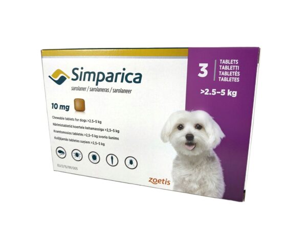 Simparica (Сімпаріка) жувальні таблетки від бліх і кліщів для собак 2 Simparica (Сімпаріка) жувальні таблетки від бліх і кліщів для собак 2