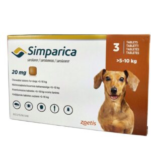 Сімпаріка (Simparica) жувальні таблетки від бліх і кліщів для собак 5-10 кг купить Івано-Франківськ 3 таб х 20 мг