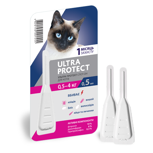 Краплі спот-он Ultra Ptotect для котів 0