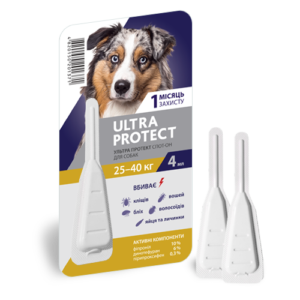 Краплі на холку Ultra Ptotect для собак 25 - 40 кг купить Івано-Франківськ 4 мл купить Івано-Франківськ 1 піпетка