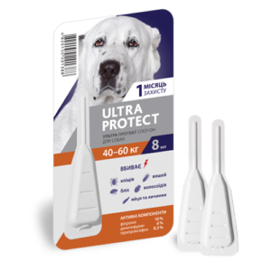 Краплі на холку Ultra Ptotect для собак 40 - 60 кг купить Івано-Франківськ 8 мл купить Івано-Франківськ 1 піпетка