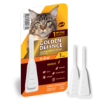 Краплі на холку Golden Defence від паразитів для котів вагою 4-8 кг купить Івано-Франківськ 1 мл