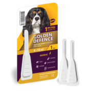 Краплі на холку Golden Defence від паразитів для собак вагою 4-10 кг купить Івано-Франківськ 1 мл