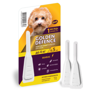 Краплі на холку Golden Defence від паразитів для собак вагою до 4 кг купить Івано-Франківськ 0